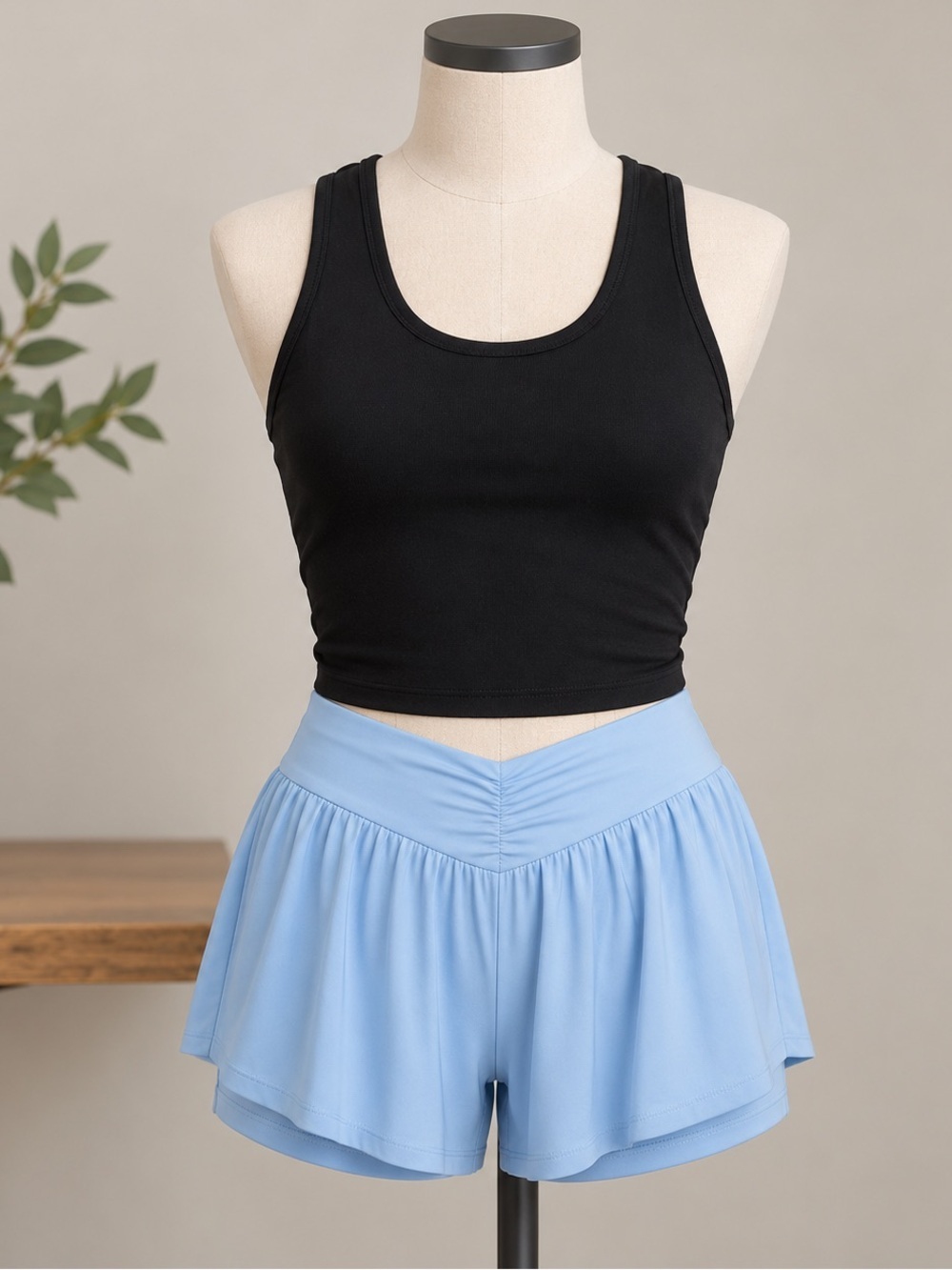 Arizona Women’s Active Shorts Mid Rise Pull-On Western Sky Blue Lightweight Sz L